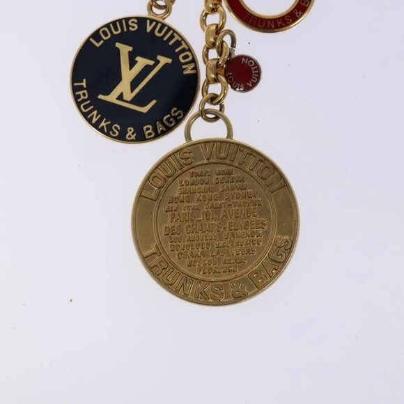 LOUIS VUITTON Porte Cles Chainne Key Holder metal T&B Gold - Picture 9 of 9